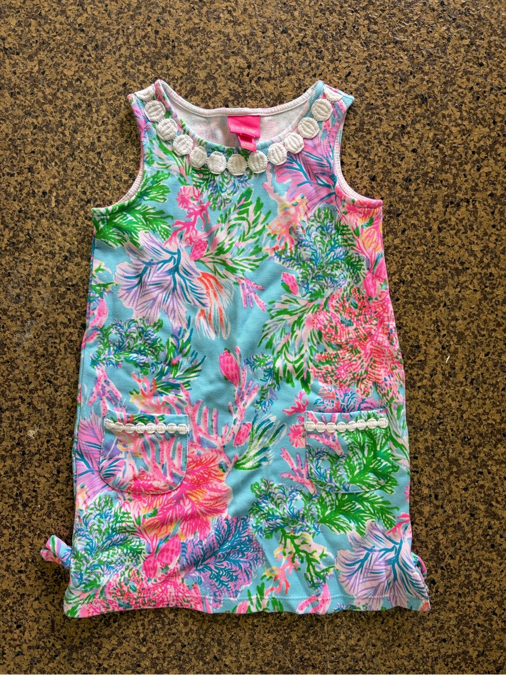 Lilly Pulitzer Pink Floral Top with White Embellishment